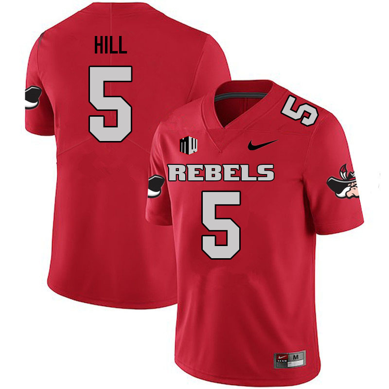 Men #5 Phillip Hill UNLV Rebels College Football Jerseys Sale-Scarlet